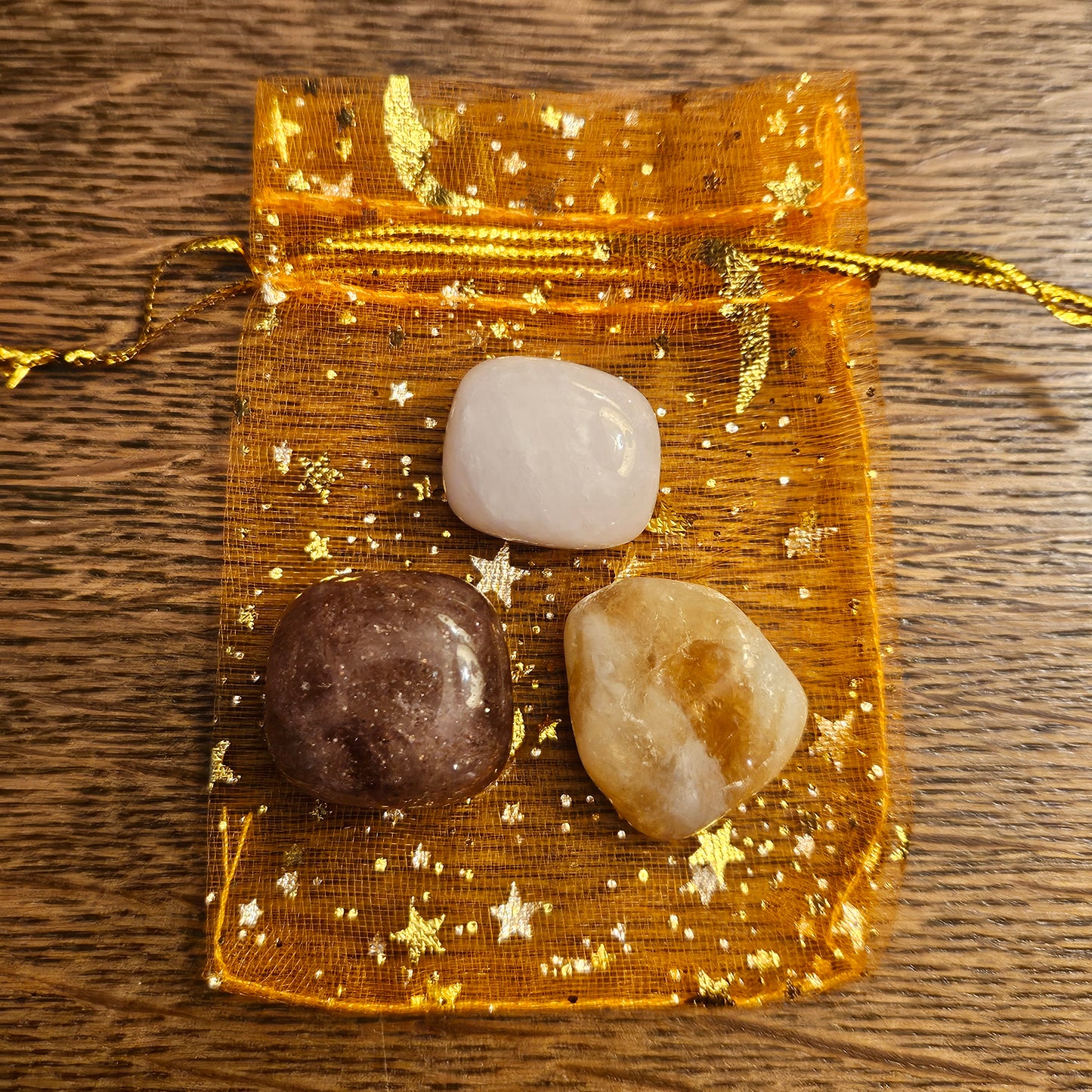 Self-Care, Love & Confidence Crystal Bundle – Citrine, Rose Quartz & Strawberry Quartz