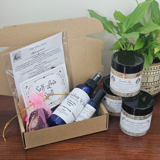 Self-Love Witch Kit – Bath Salts, Ritual Spray, Roll-On & Spell Set for Spiritual Wellness