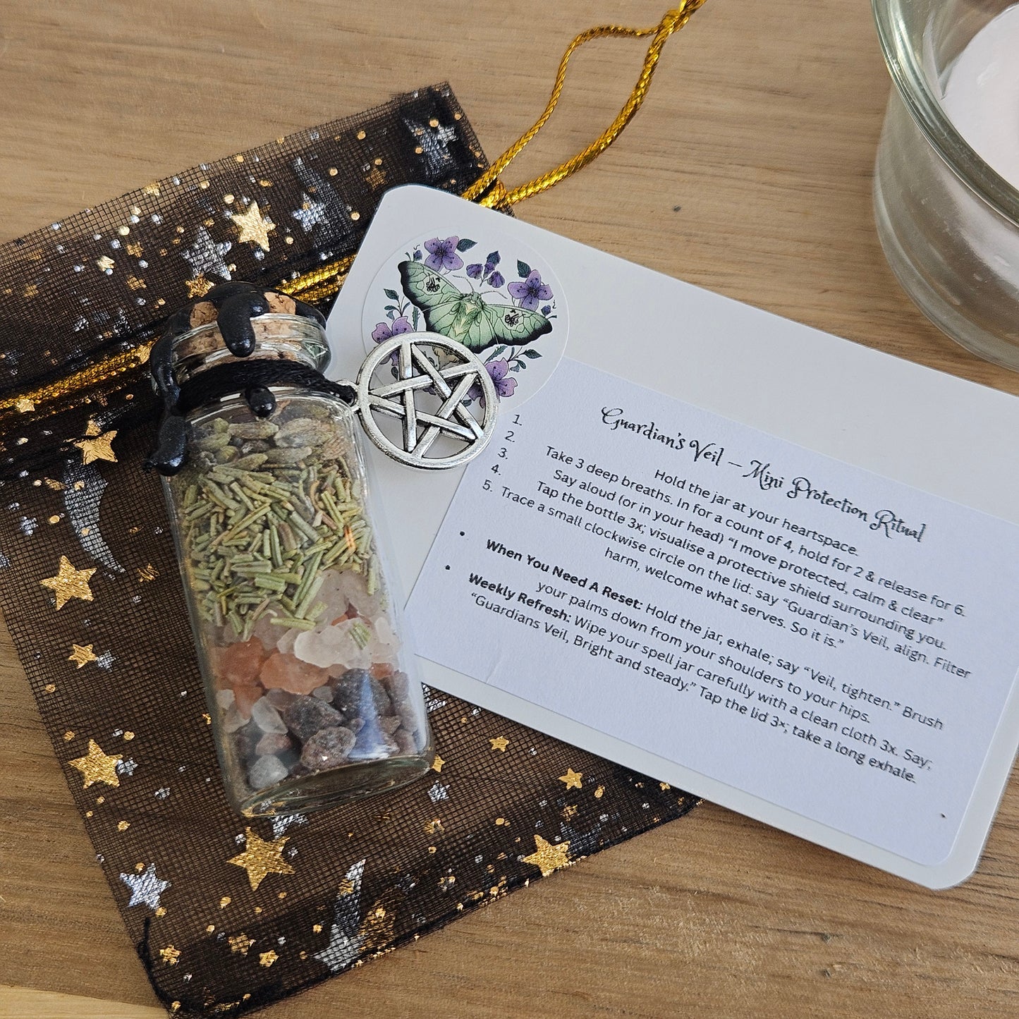 Protection Spell Jar - Guardians Veil - Ready To Use Personal Charm